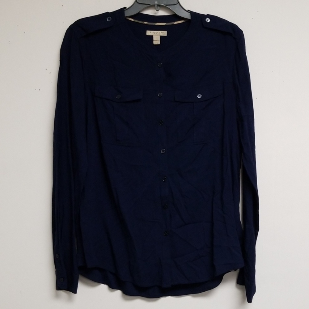 Burberry Brit Navy Button Down Top Size XL